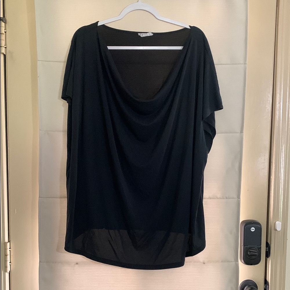 NWT Maurices Black Cowl Neck Blouse Plus Size 4X Draped Top